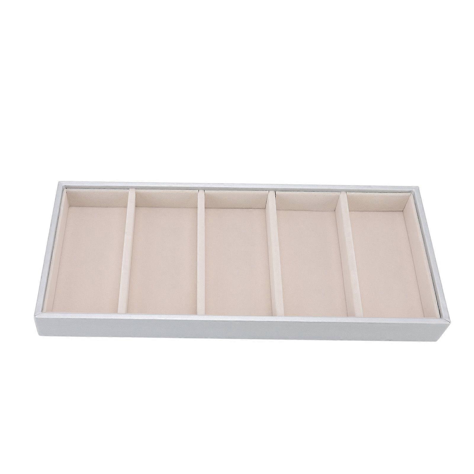 5 Grid Glasses Case Multifunction Space Saving 5 Slot Sunglasses Holder Storage Box ,Silver Gray