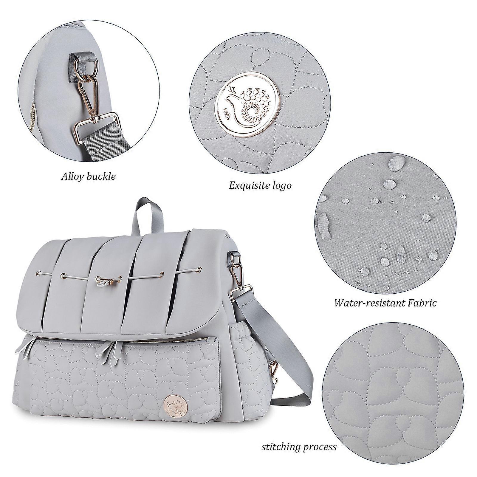 Travois Tipi Grey Multi-Function Diaper Backpack/Diaper Bag