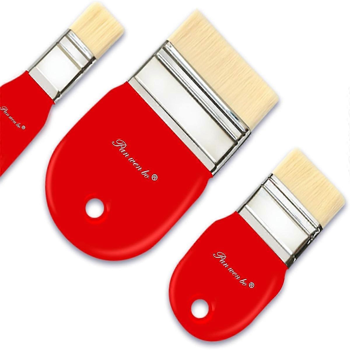 Flat Paddle Brush Set, Nylon Brushes for Acrylic, Oil Paint