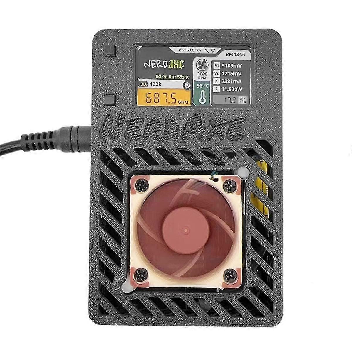 NerdAxe Miner Nerdminer Solo Lottery Miner 500Gh/S Super Silent Fan BM1366 ASIC Chip Bitaxe BTC Min