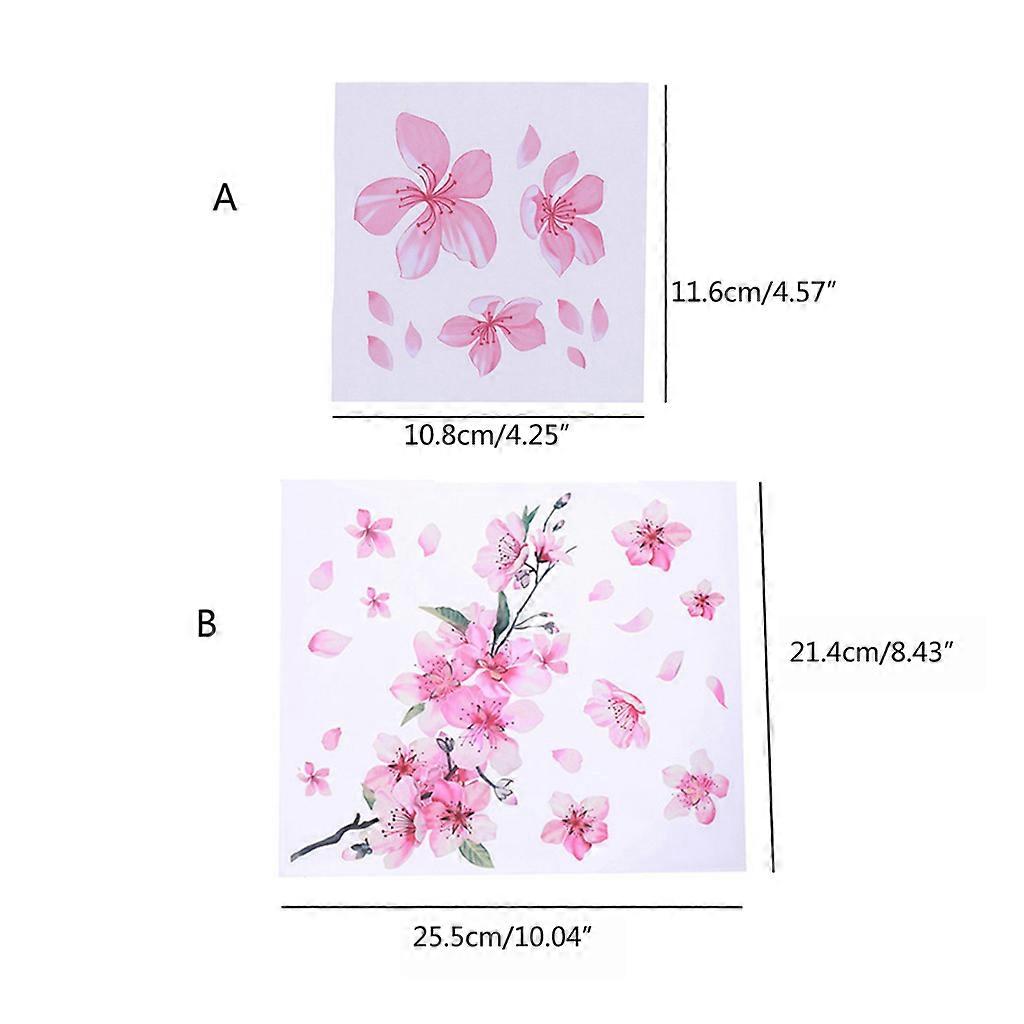 Stickers Falling Silver Sakura Cherry Blossom Car Wall Decals  Type B：25*24cm
