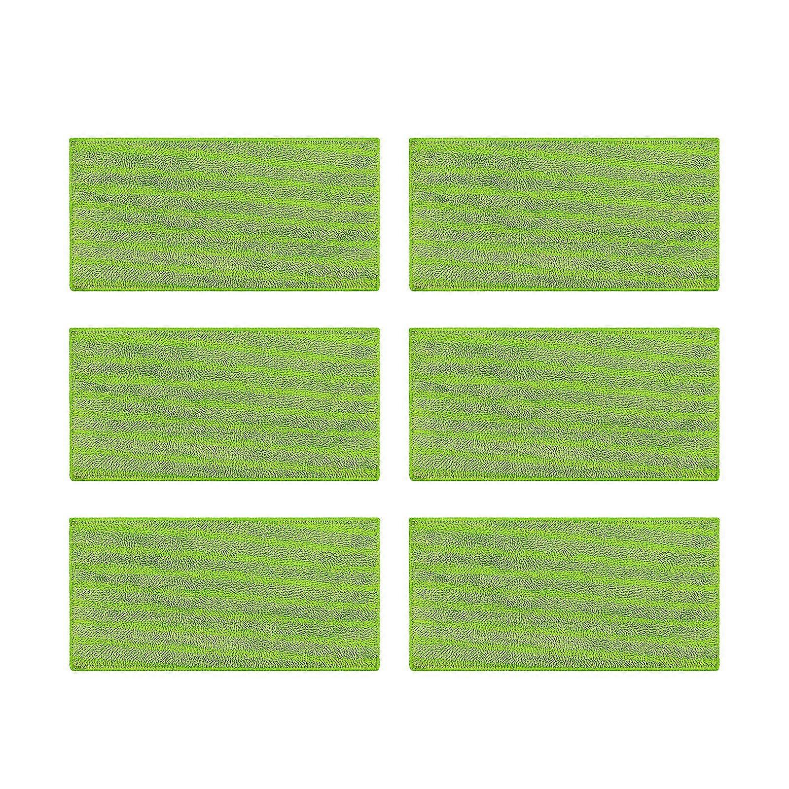 Pack of 6 Microfiber Replacement Mop Pads for WetJet Mop Home &Commercial Cleaning Refills for Wet and Dry Cleaning  Green