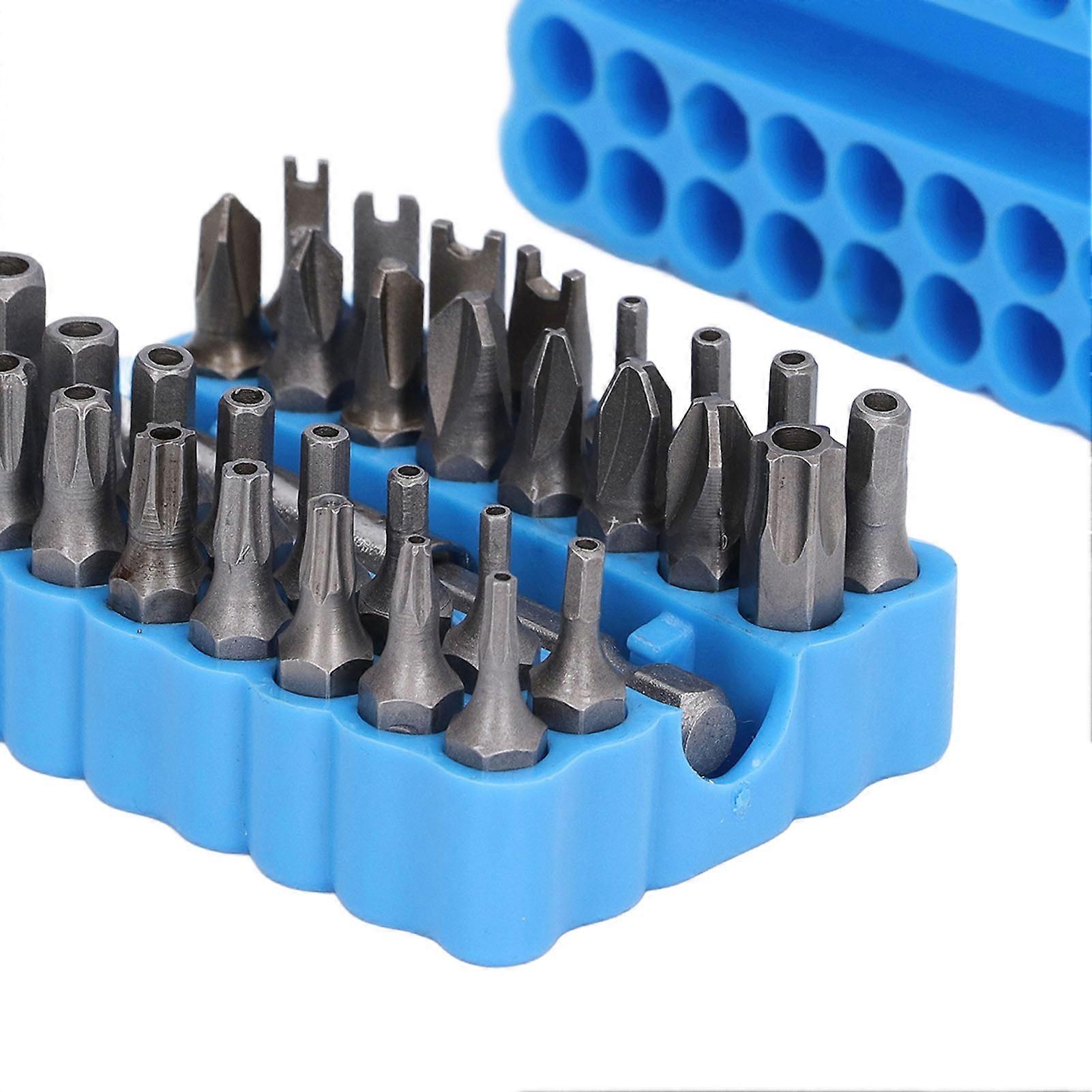33 Piece 6.35mm Hex Shank Security Screwdriver Bit Set for Maintenance and Repairs