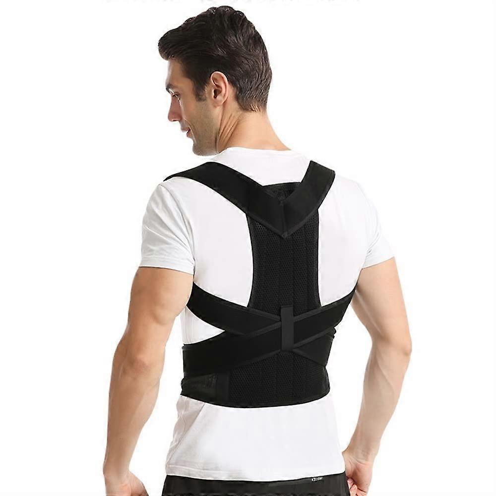 Breathable Posture Corrector Adult Full Back Support Brace for Humpback, Lumbar Decompression Belt, XX-Large, Black