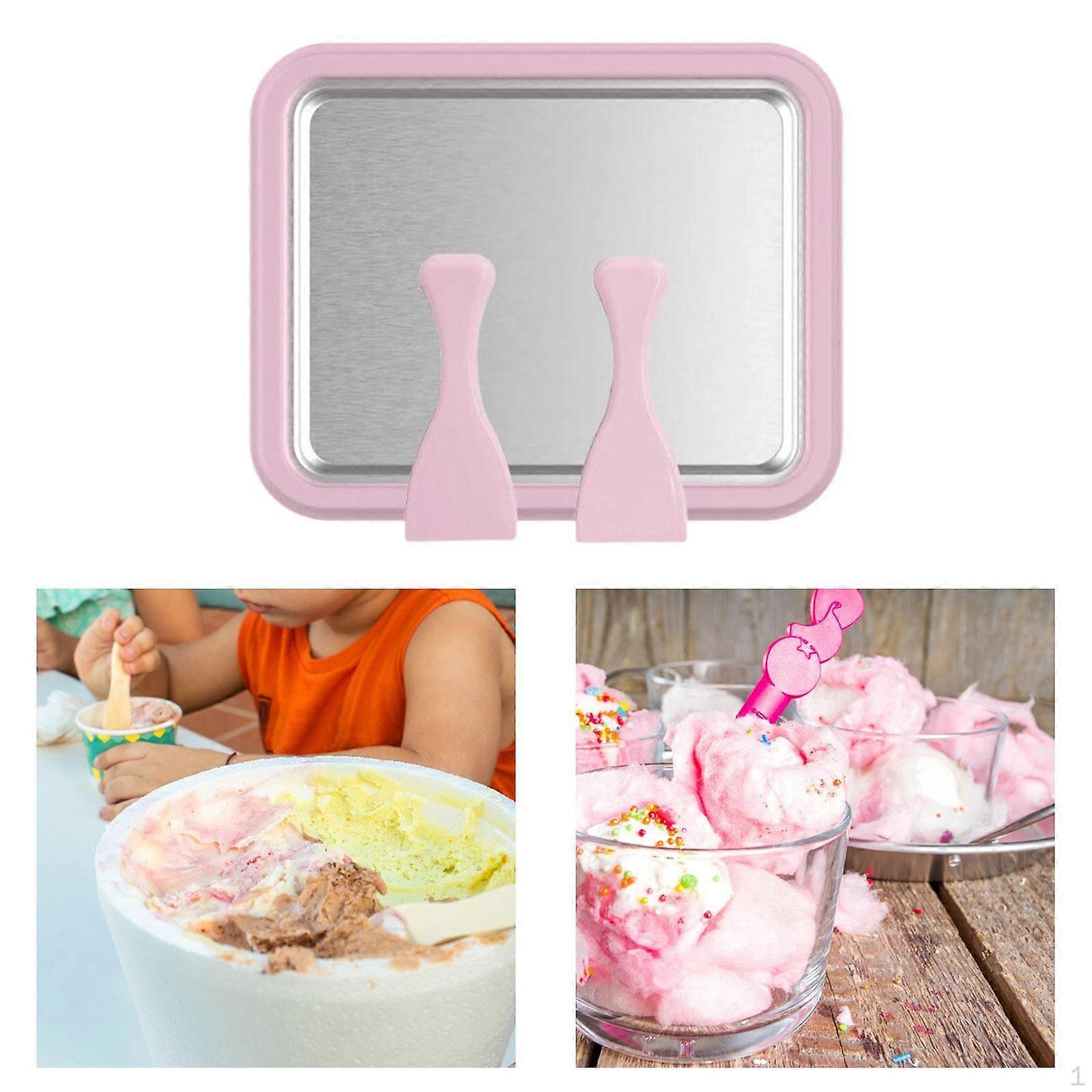 Ice Cream Plate Maker Fried Tray DIY Household Portable Instant Gelato Pan Cold for