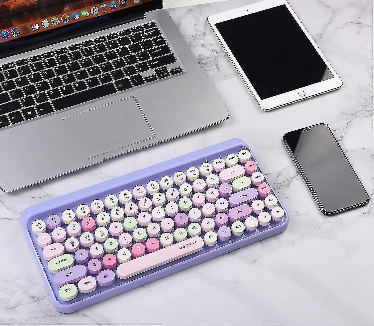 Bluetooth Bunte Computertastaturen Wireless Mini Flexible 84keys