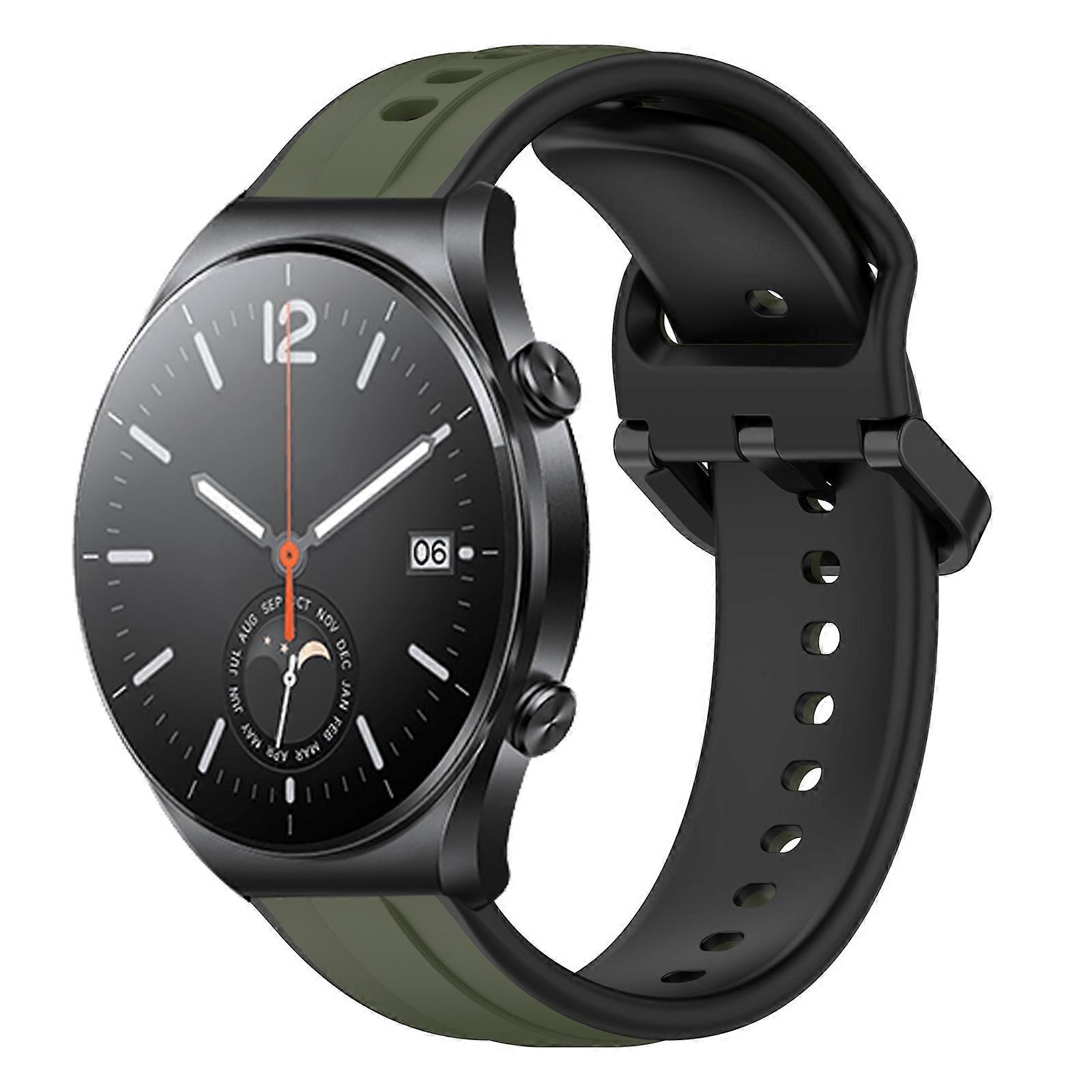 Für Xiaomi MI Watch S1 22mm Convex Loop Zweifarbiges Silikonarmband