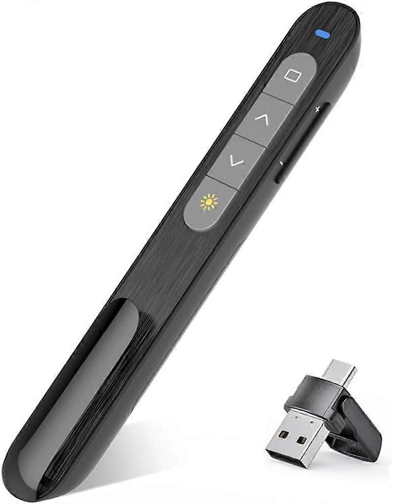 2 in 1 USB/Type C Wireless Presenter PowerPoint Hyperlink Remote Presentation Clicker