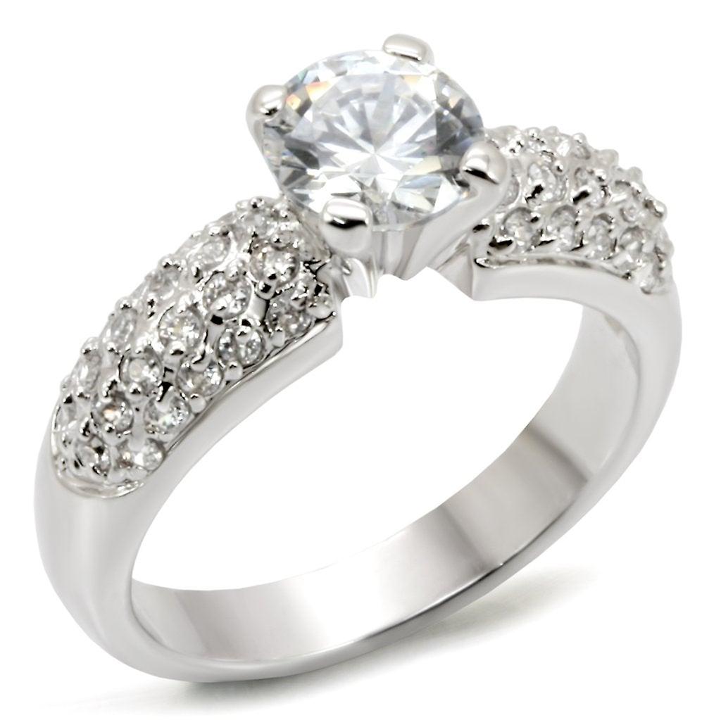Ring AAA GRD CZ Clear 54908 for Women Style Rhodium