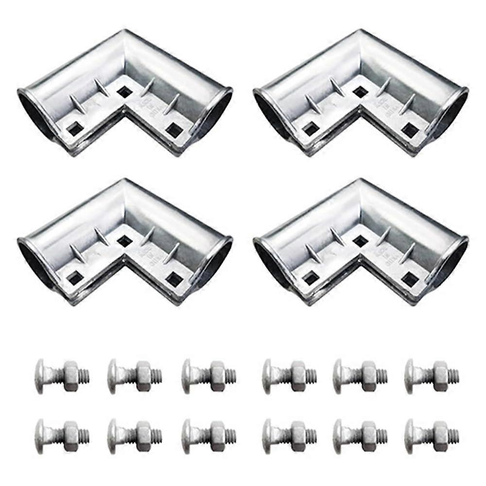 4 Packs Aluminum Chain Link Fence Gate Degree Corner,90 Angle Aluminum Gate Corner, Gate Elbow
