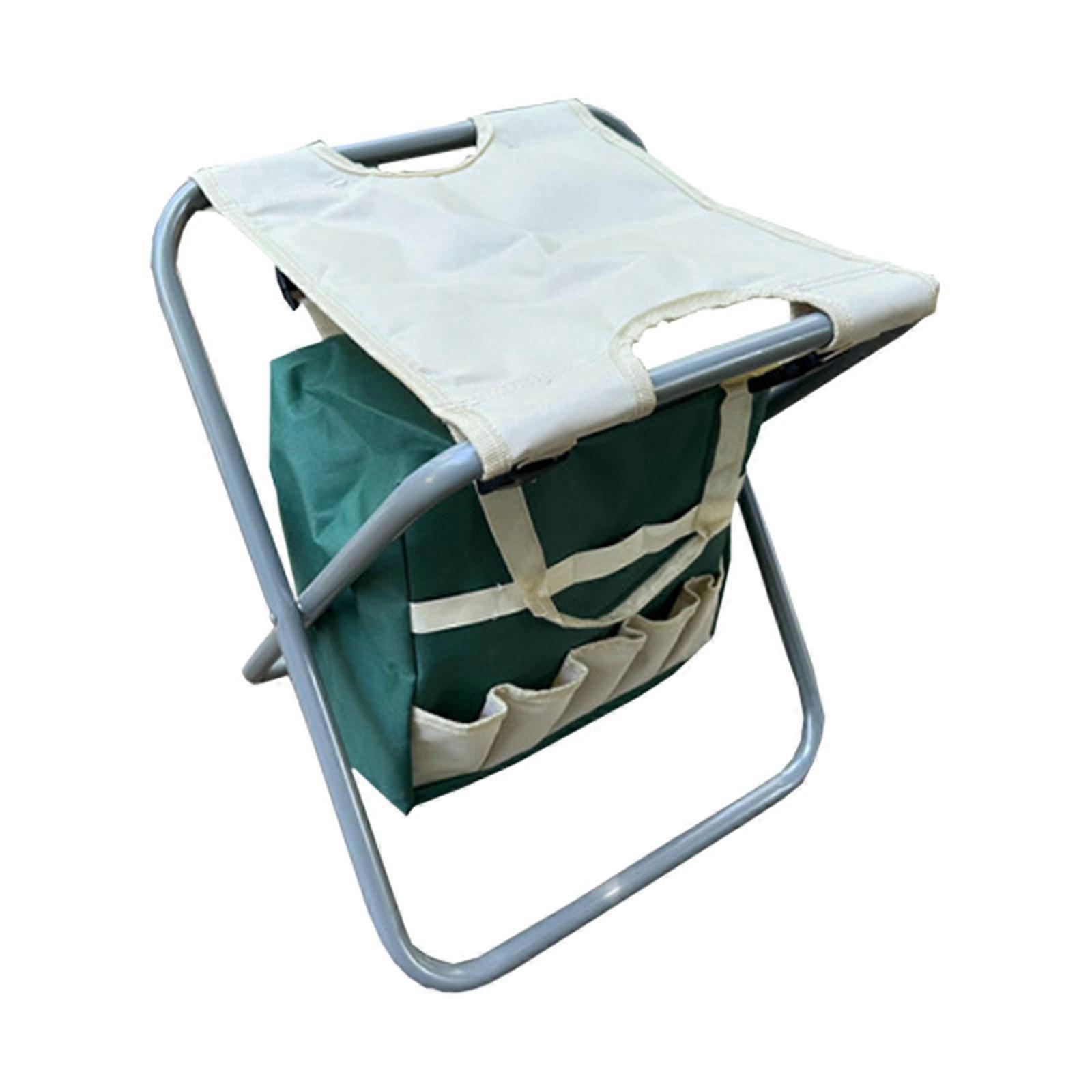 Folding Stool with Tools Bags Folding Camping Stool Portable Tool Organizer Tote