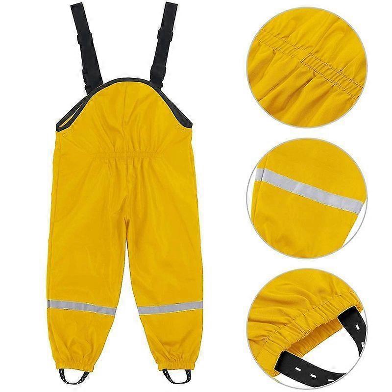 Lebanghui Unisex Children's Rain Dungarees Windproof And Waterproof Mud Trousers