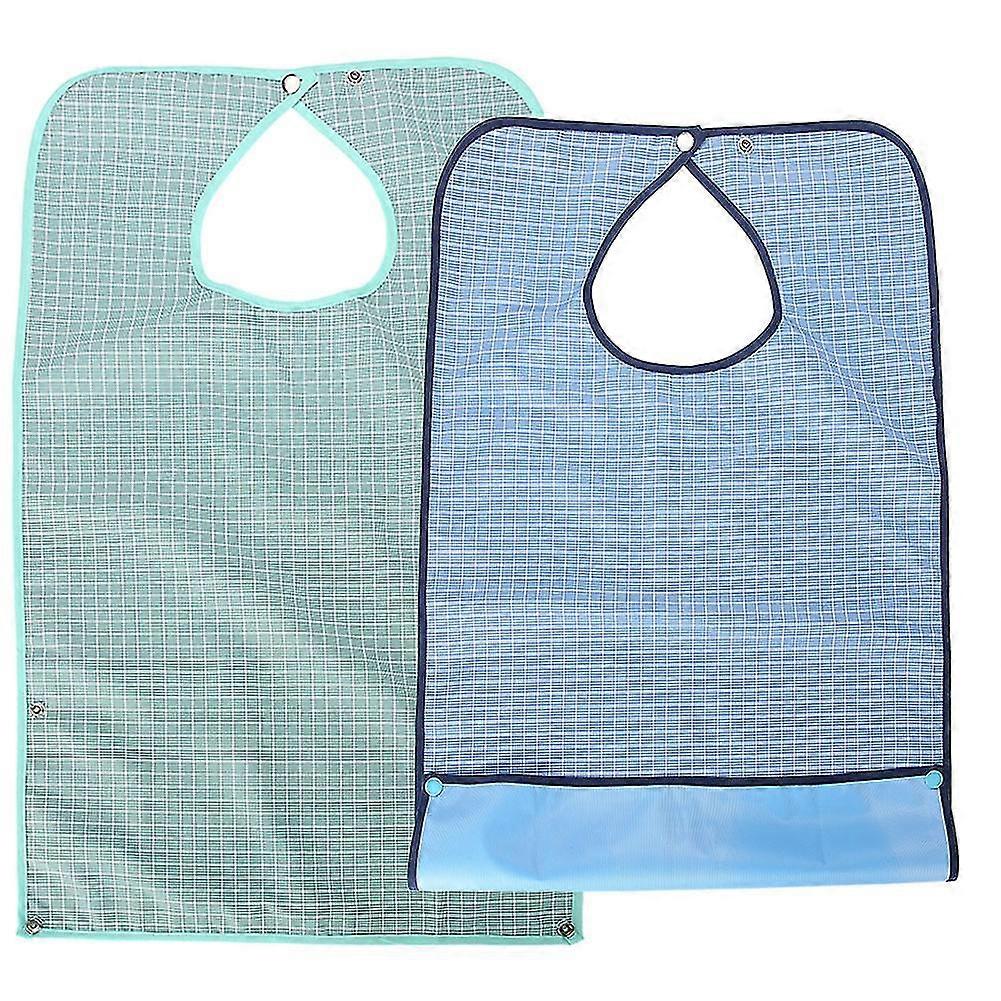 Adult Elder Dinning Clothes Protector Waterproof Mealtime Bib Double Layer
