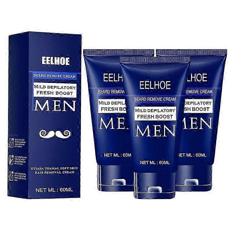 3x קרם להסרת שיער זקן לגברים קרם אפילציה מרגיע ללא כאבים קרם יעיל להסרת שיער לרוב סוגי העור