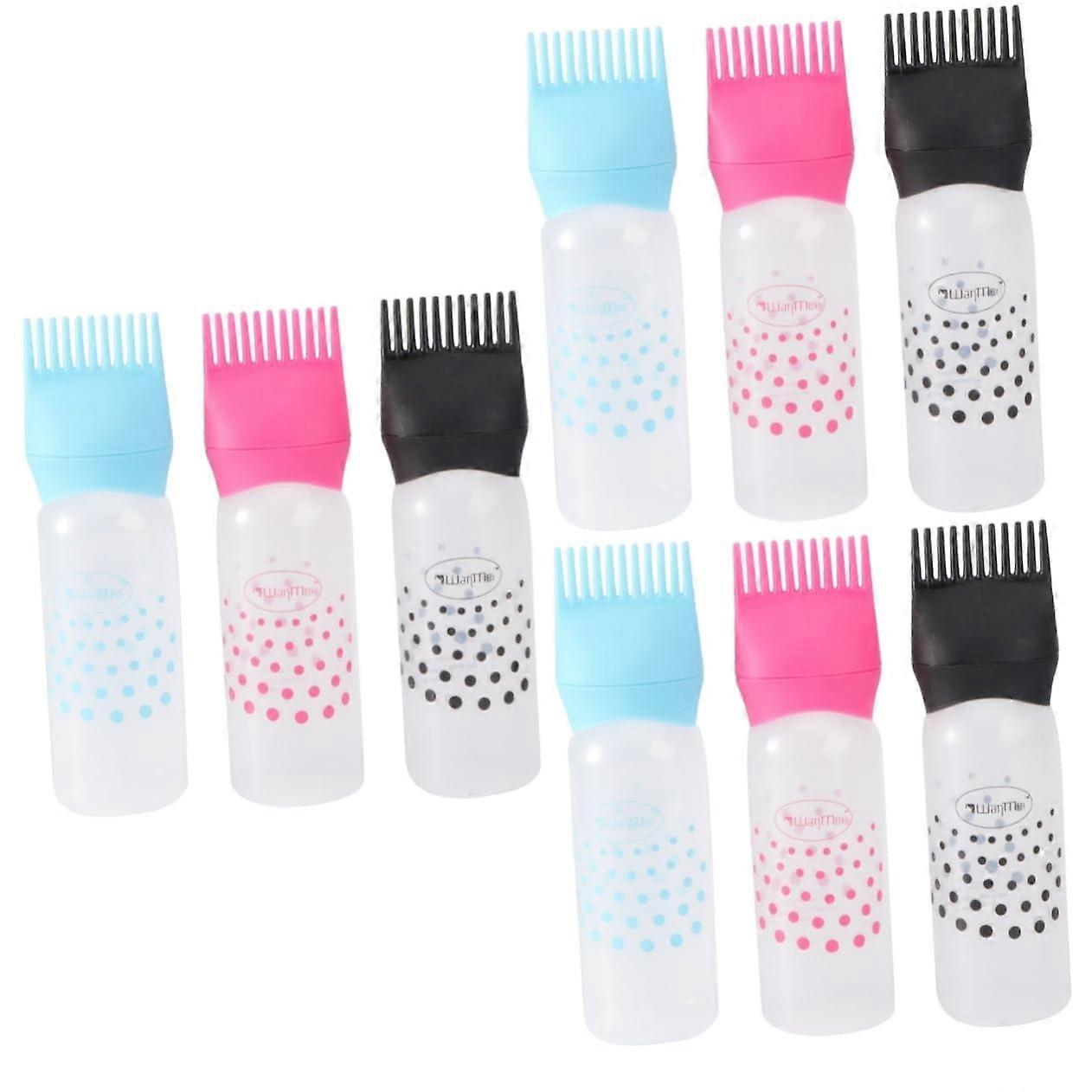 Scalp Applicator Set 9 Pcs with Hair Oil Brush, Hair Color Dispensing Bottle, and Measurement Clay Pot