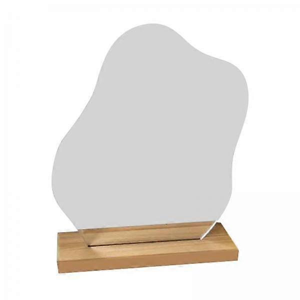 5x Simple Irregular Mirror, Acrylic Portable Desk Vanity Mirror with Stand