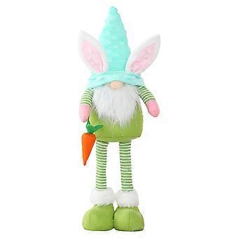 Påskhare Gnome Handgjord Kanin Plyschleksaker för Dockprydnader Vår Barn Påskpresenter Semester Hem Fest Hushåll D Grön