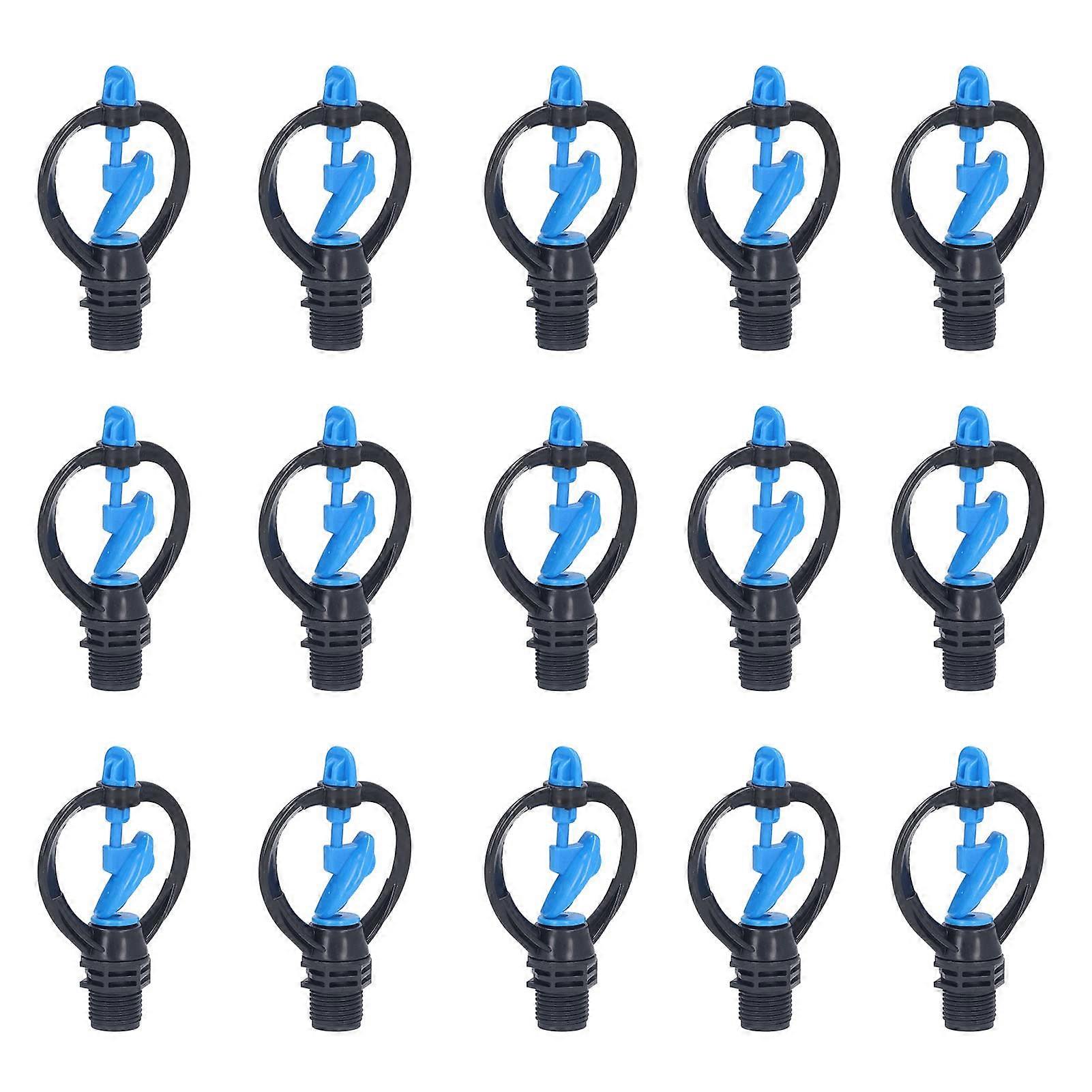 Pack of 15 Automatic Rotating Nozzle, 1/2 Male Thread, 360° Lawn Sprinklers
