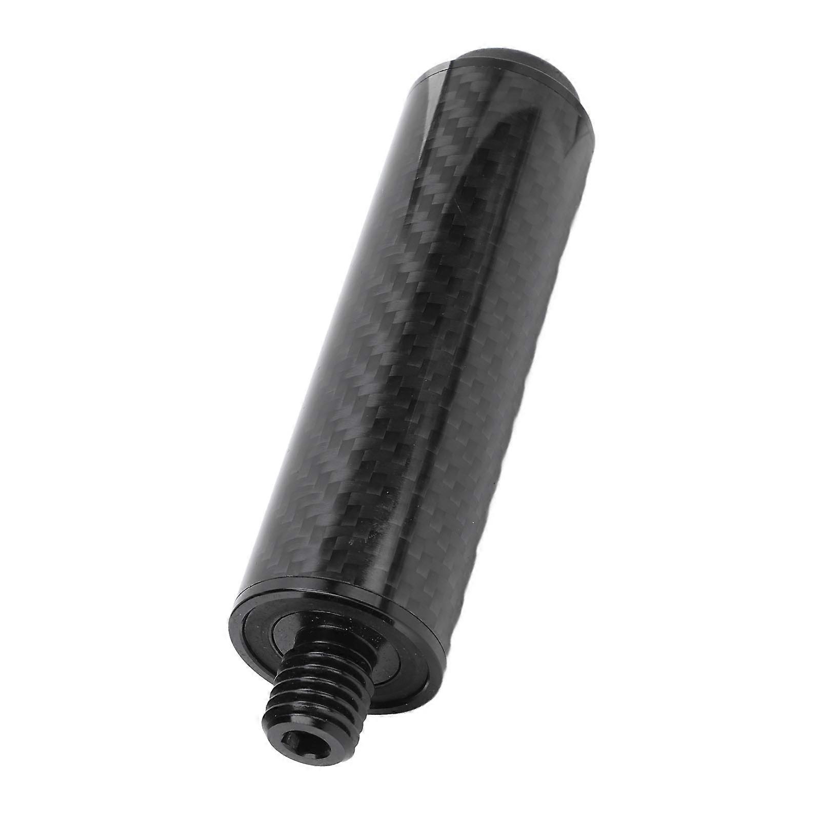 Billiard Pool Cue Extender 4 Inch Carbon Fiber Pool Cue Extension Stick with Rubber Rear Plug for Lengthening Weight Gaining 