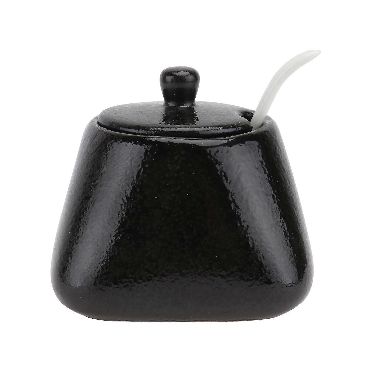 Seasoning Storage, Ceramic Jar with Spoon for Convenient Spice Management
