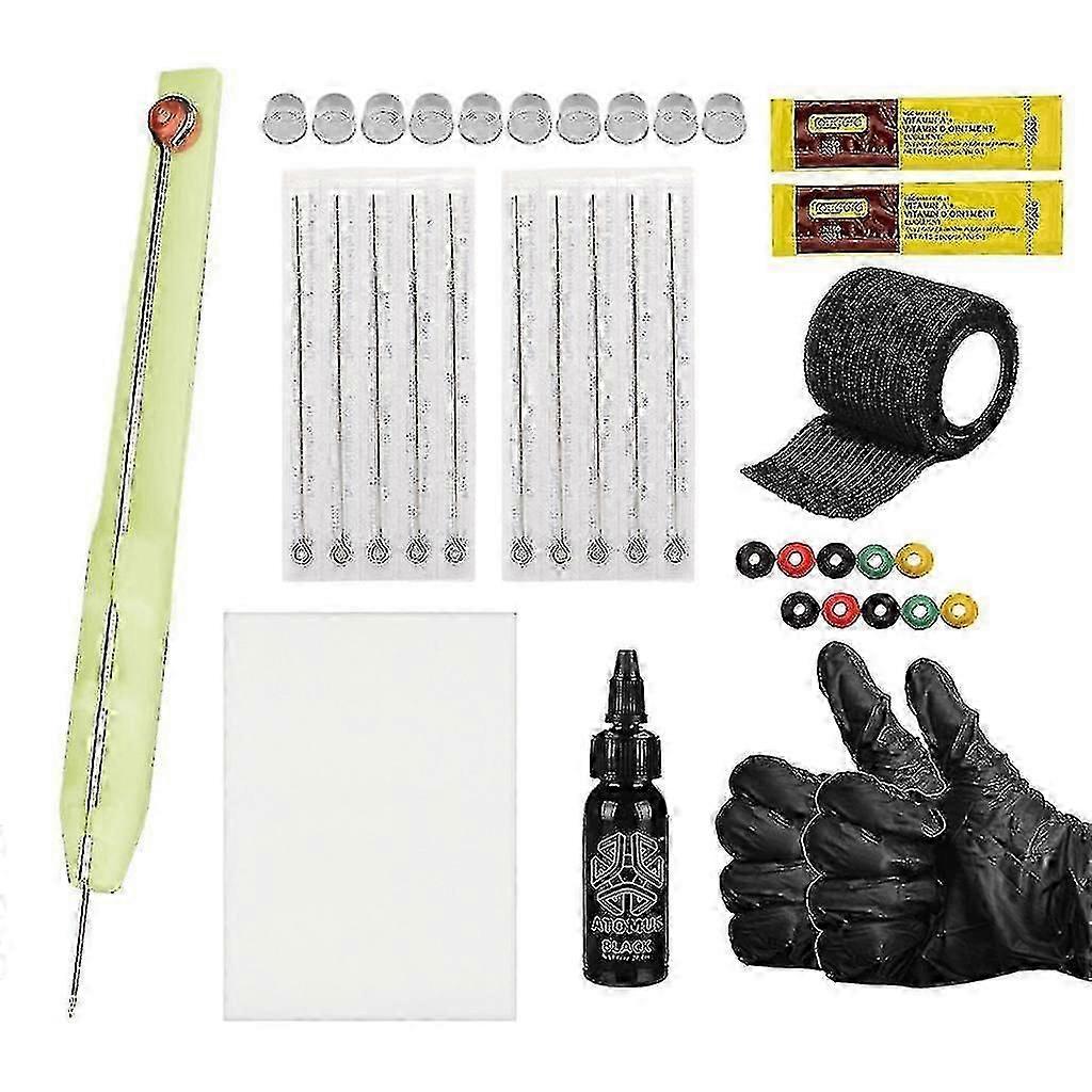 ערכת עט תקיעה ידנית עם 10 מחטים ותחבושת - 10 יחידות 9rl