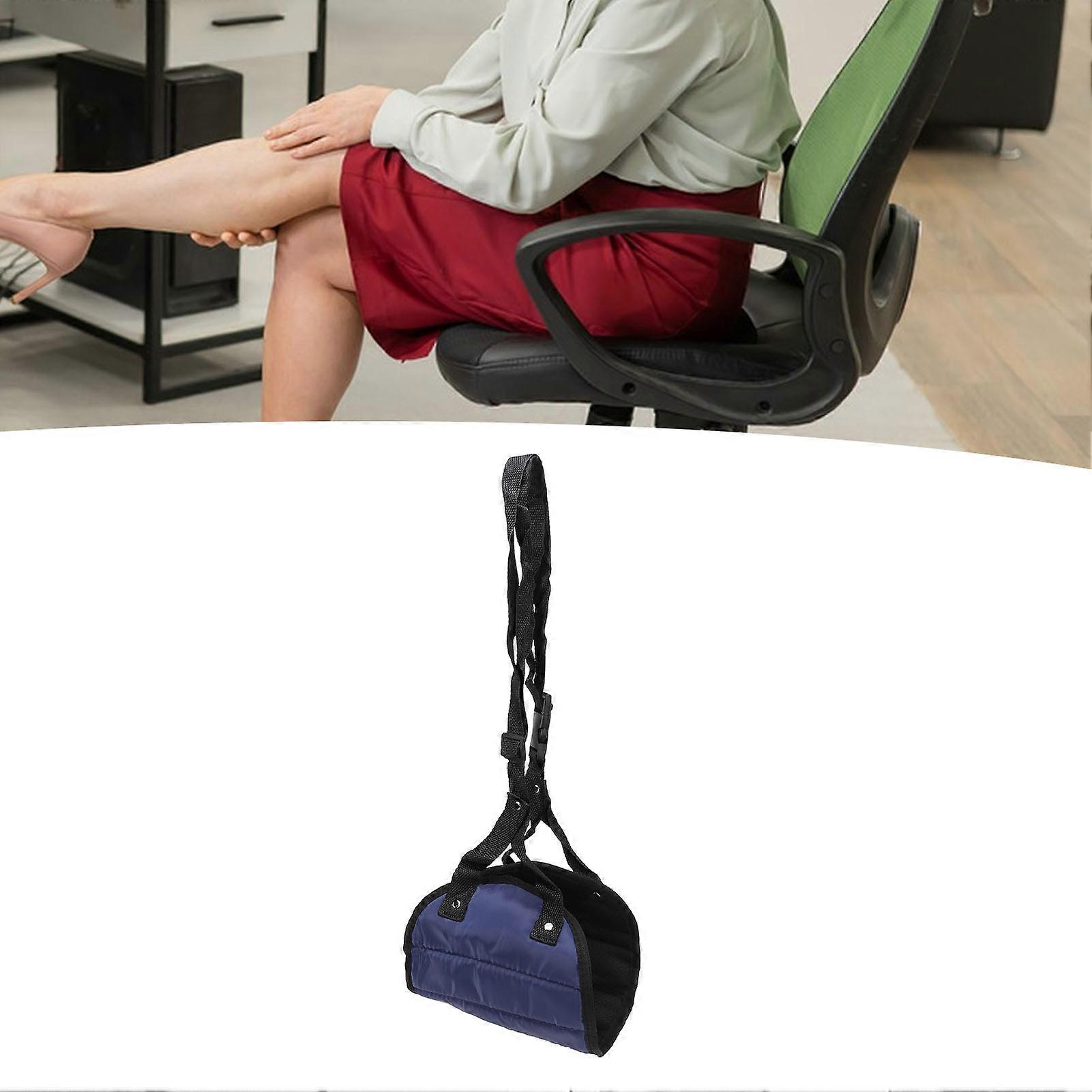 2pcs Airplane Footrest No Clashing Comfortable Portable Adjustable Sturdy Foot Hammock for Travel Home Navy Blue 