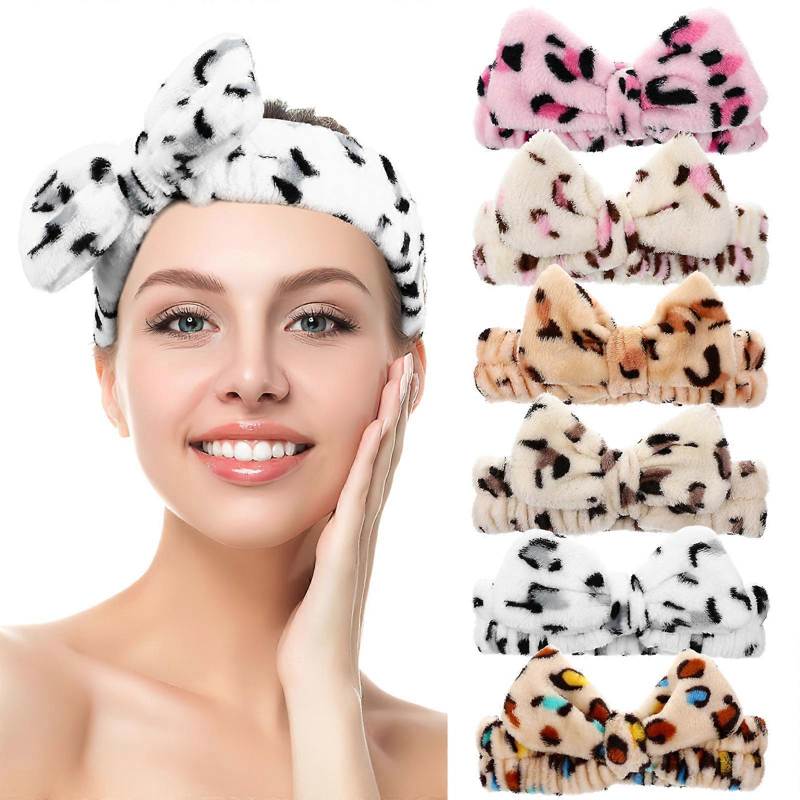 Functional leopard headband with elastic support suitable for various beauty tasks