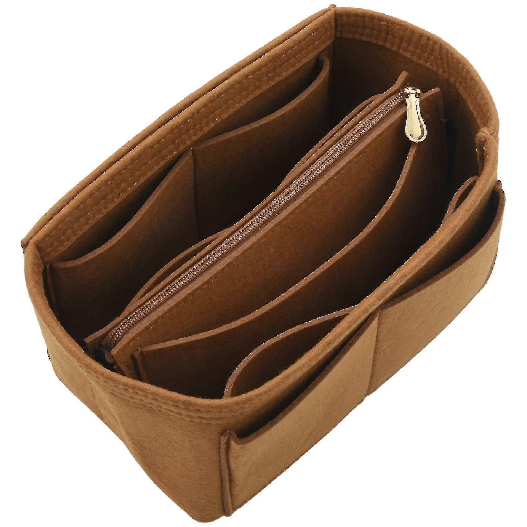 Felt Handbag Organizer Insert for Makeup & Essentials, Cosmetic Bag with Storage Pockets
