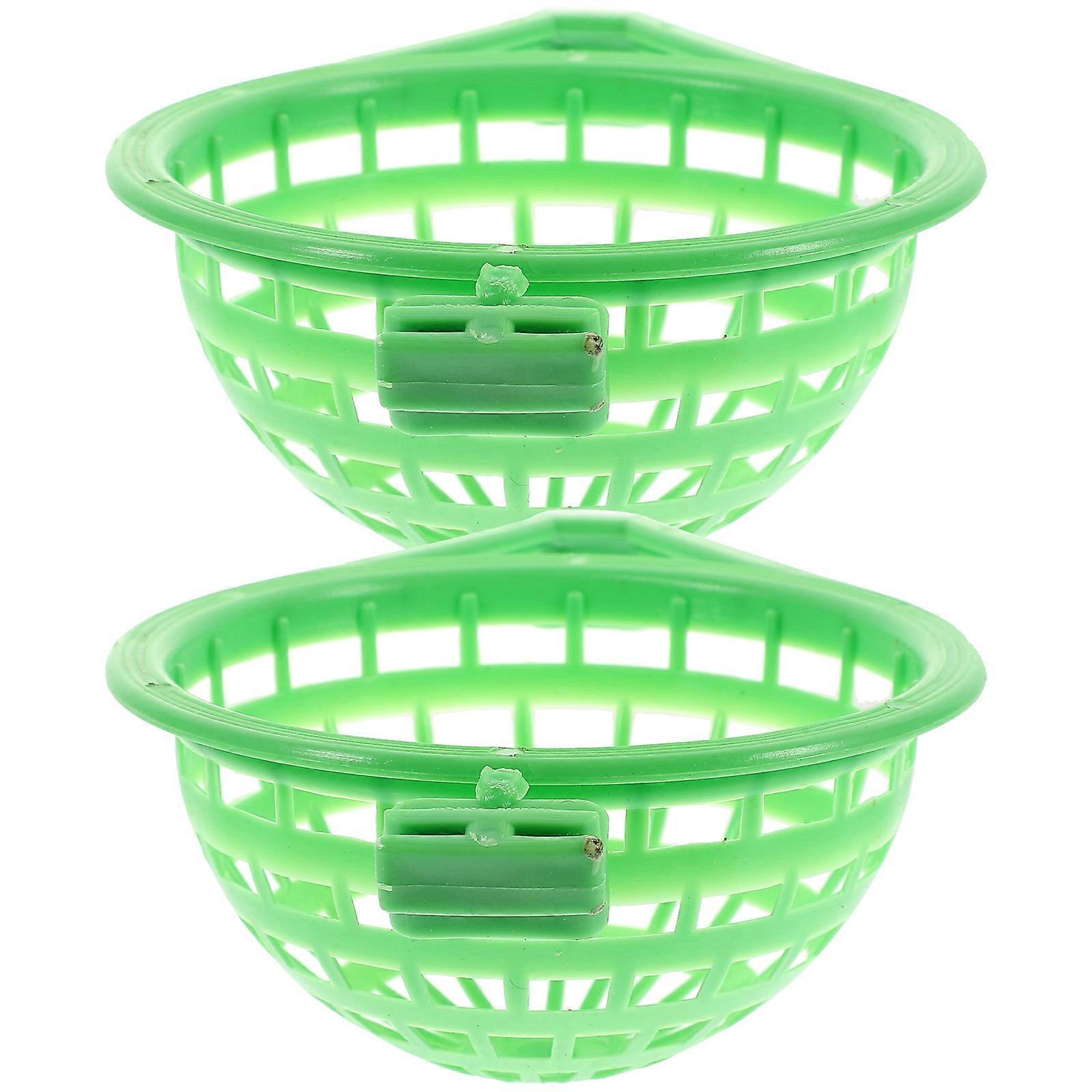 Sturdy Bird Breeding Nest Basin in Green Color for Small Birds Easy to Install and Use 2PCS