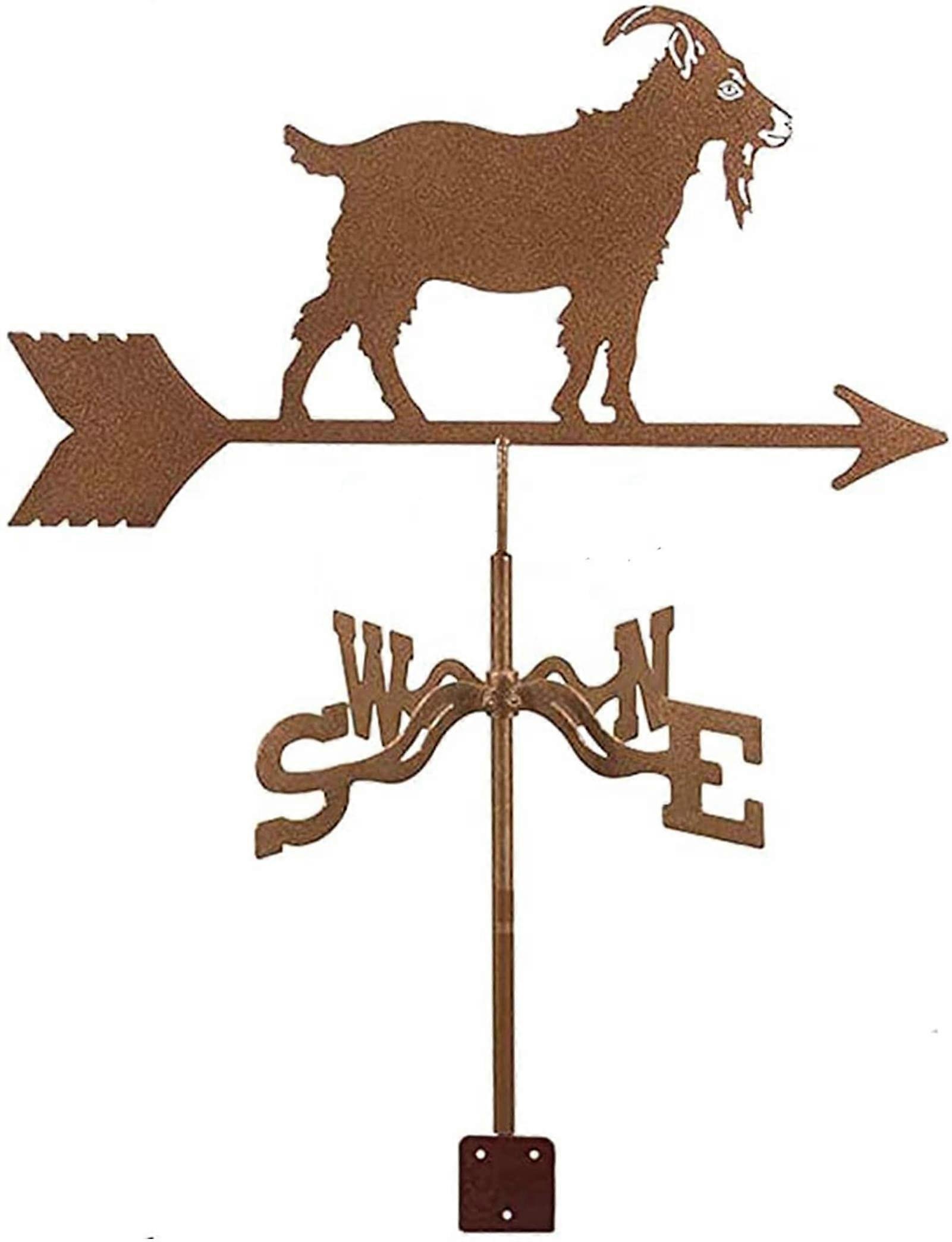 Goat Weather Vane with Wind Direction Indicator, Rust-Resistant Metal for Garden Patio Yard Decor