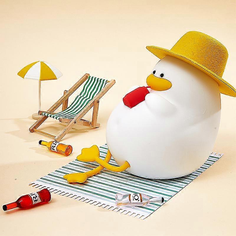 2025 XR-MM-L2206 Color-changing Duck Shaped LED Night Light Timer Function Cute Silicone Children Sleeping Night Lamp