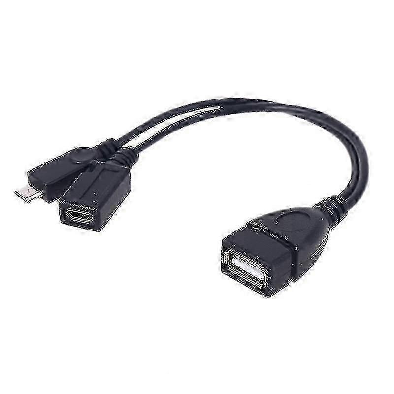 Universal Micro USB to USB 2.0 OTG Adapter Cable with Micro USB Power for Compatible Devices such as Fire TV, Mobile Phones, Tablets, and Sm
