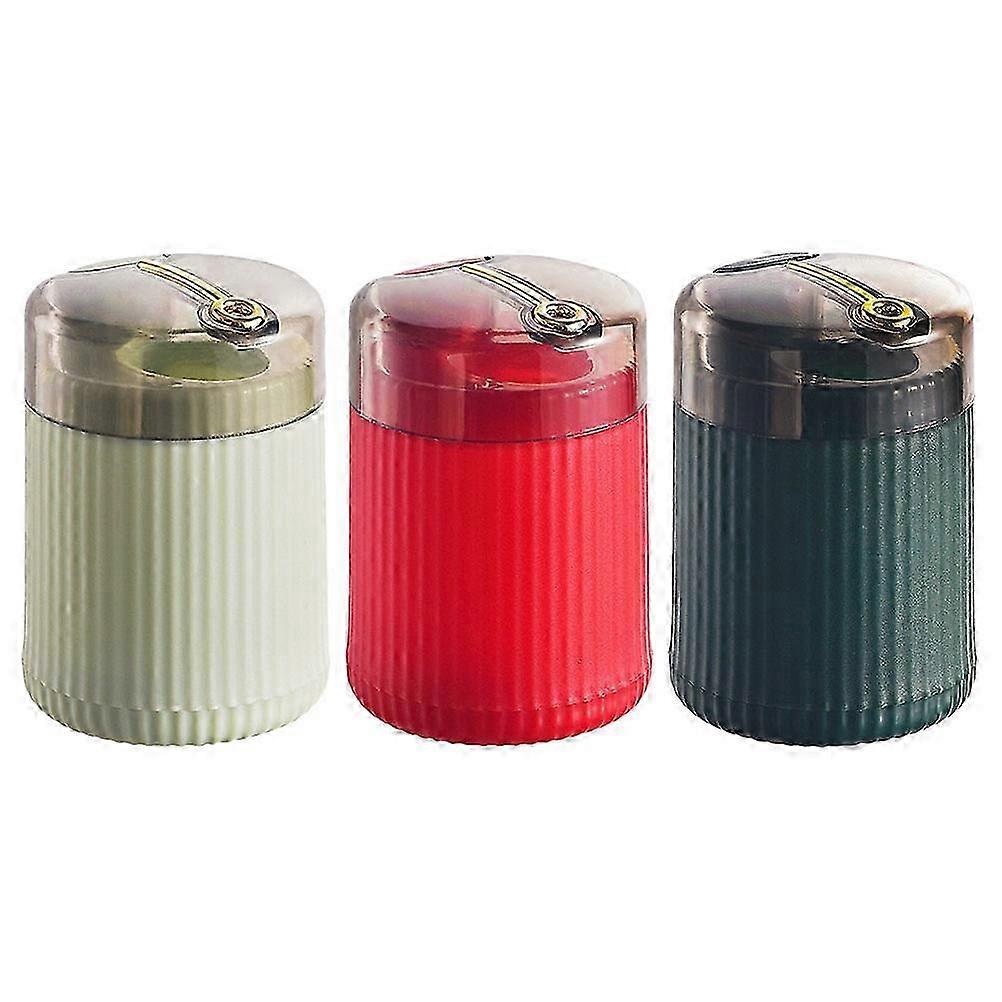 3Pcs Auto Toothpick Dispenser Press-Type Round Holder Box 9.5X6X6CM