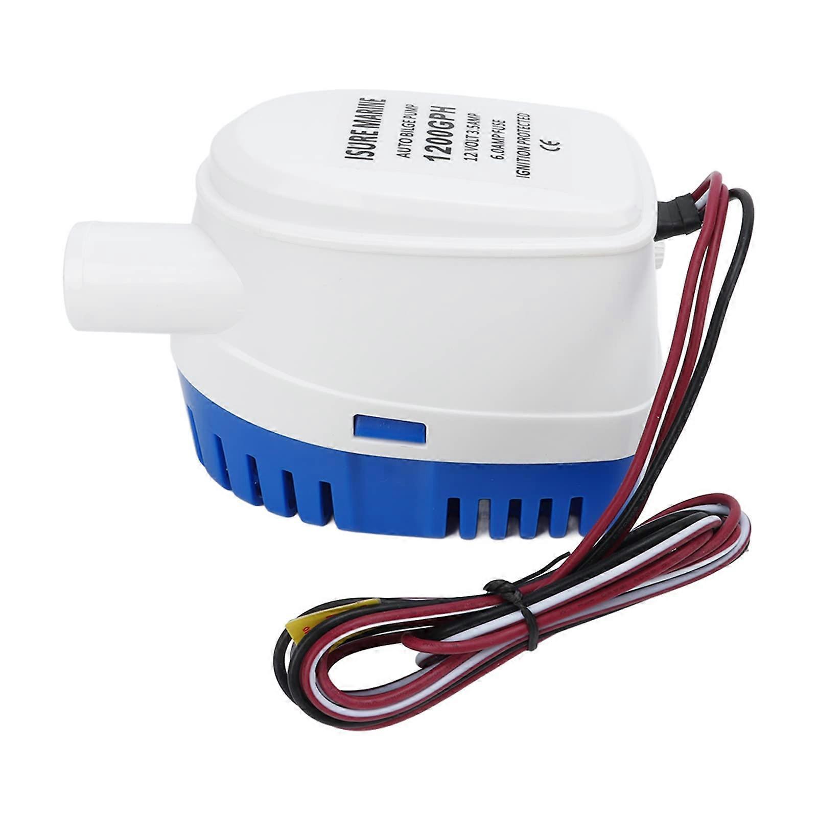 Bilge Pump, 12V Plastic Automatic with Float Switch (1200 gph)