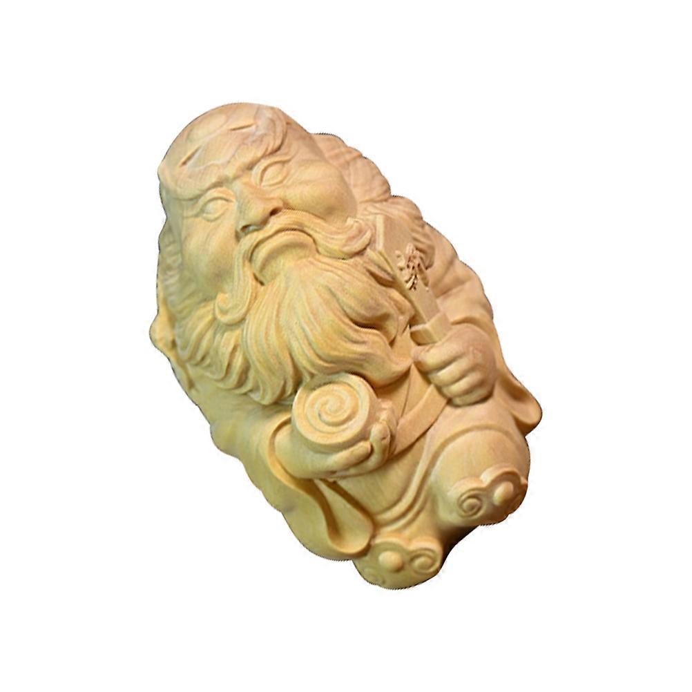 Handmade Statue Boxwood Carved Hand Piece Artistic Wooden Carved Ornament Table Decoration Khaki 8X5CM For Collectors