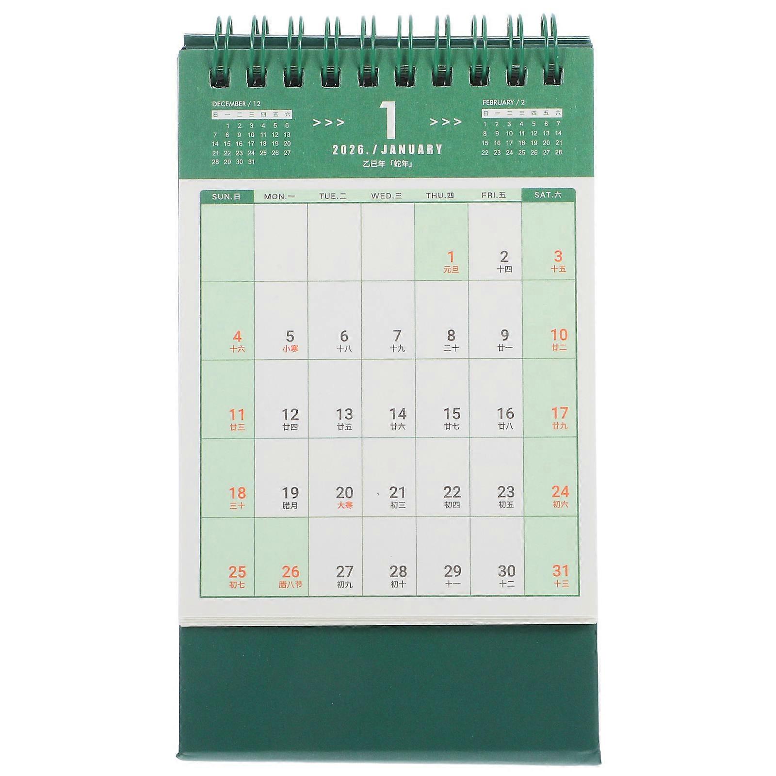 Compact Flip Calendar with Twin Wire Binding, Writable Surface for Notes, and Ink Resistant, Ideal for Home, Office, and School Use