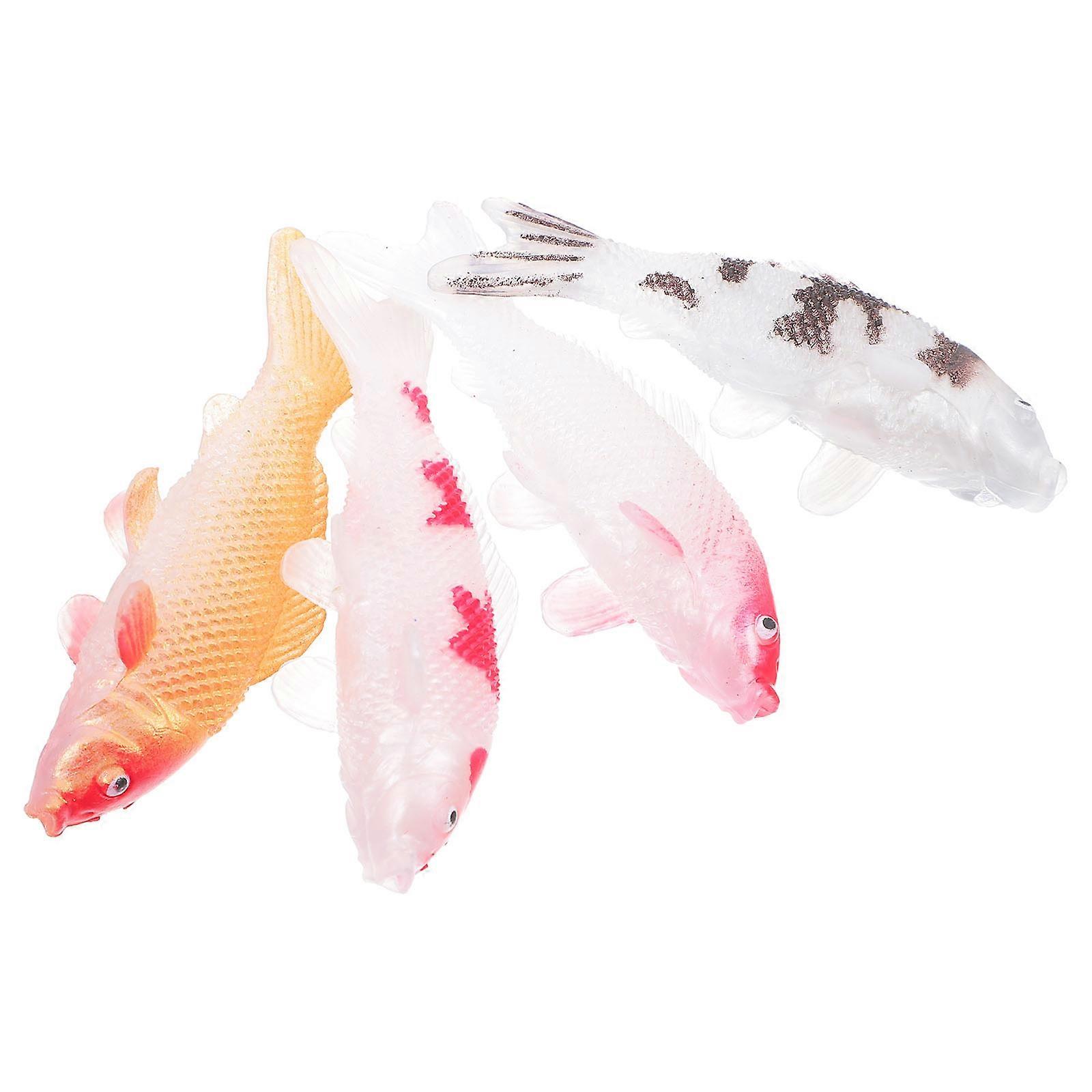 4pcs Mini Artificial Koi Fish Figurines for Aquarium Decor – Realistic Design with Detailed Scales and Fins, Durable Ornaments for Micro Landscapes