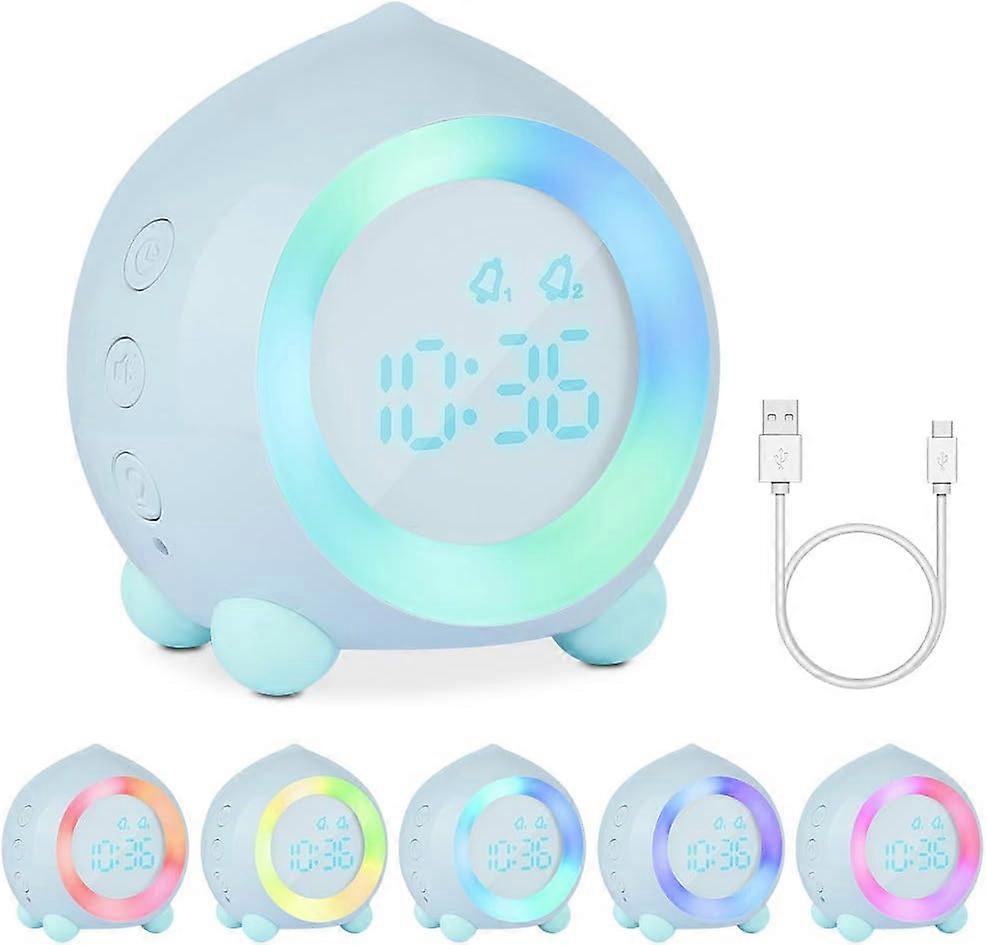 Digital Väckarklocka Barn Väckarklocka Digital Led Väckarklocka Blå
