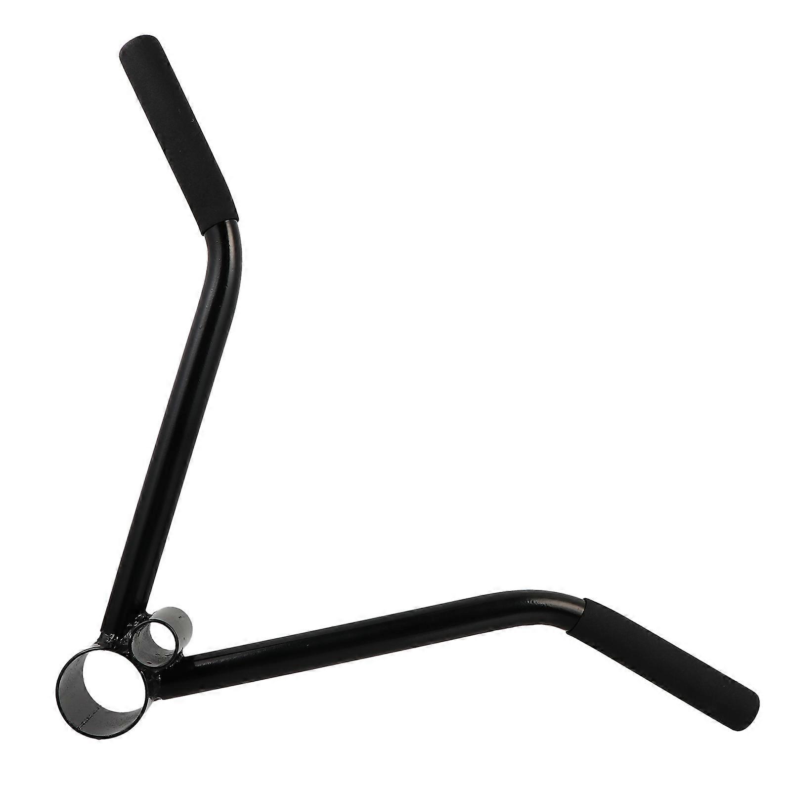 Workout Handle Black Steel Pipe Barbell Bar Accessory with Dual Diameter Compatibility for Exercise