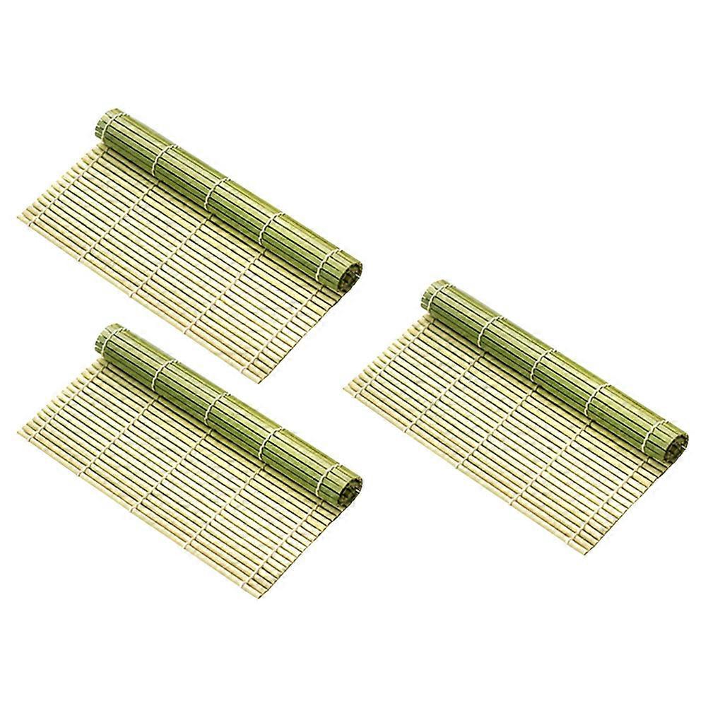 Sushi Rolling Mat Bamboo Sushi Pad For Japanese Food Preparation 19x19x0.5CM 3Pcs