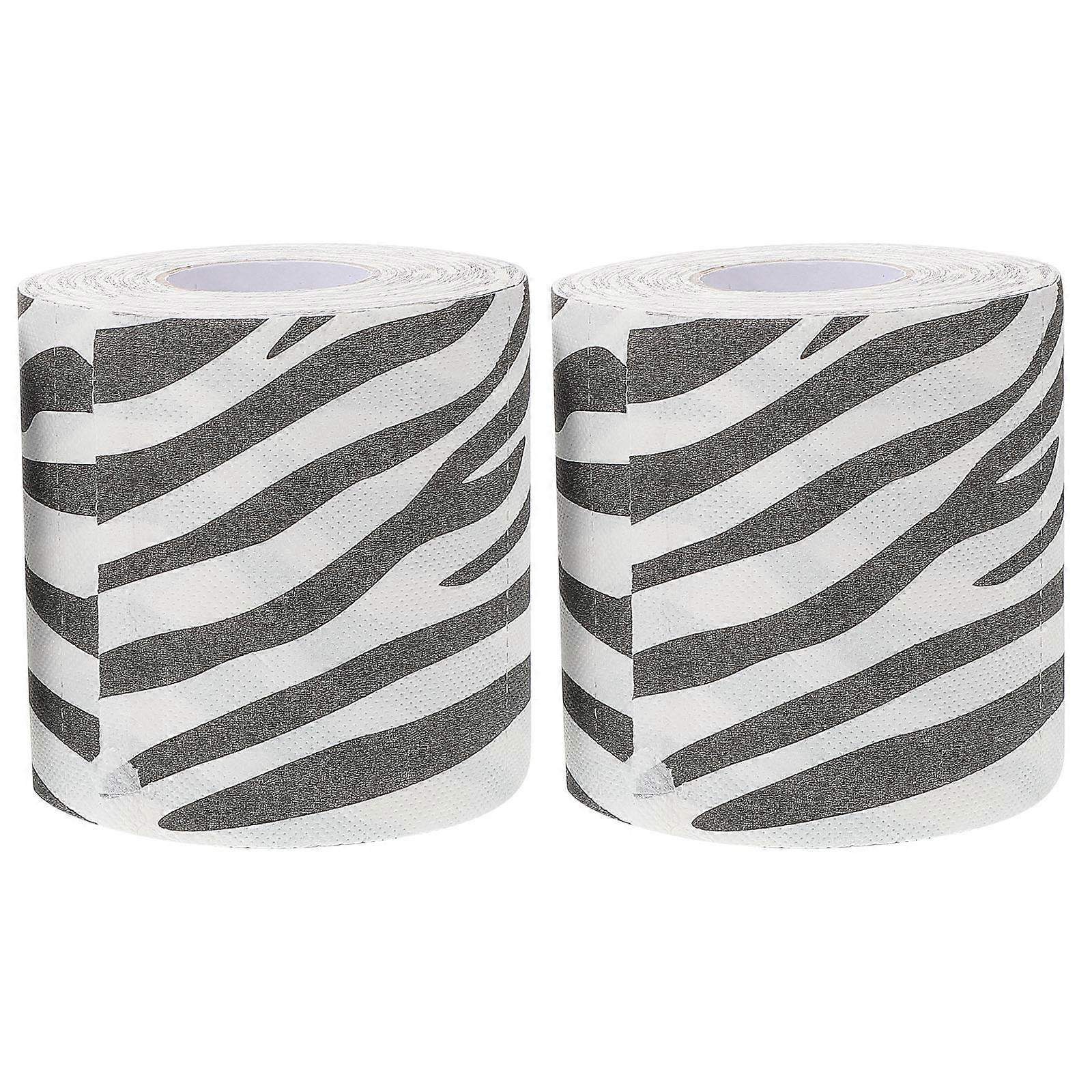 Bathroom Tissue Zebra Print Toilet Paper Home Users Bathroom Use 3D Texture Style 10.00X10.00X9.50CM 2Set