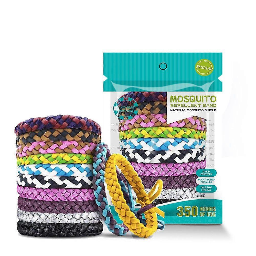 12 Pack Mosquito Repellent Bracelets, Individually Wrapped PU Leather Insect & Bug Repellent Wrist Bands for Kids & Adults Outdoor Camping Fishing Tra