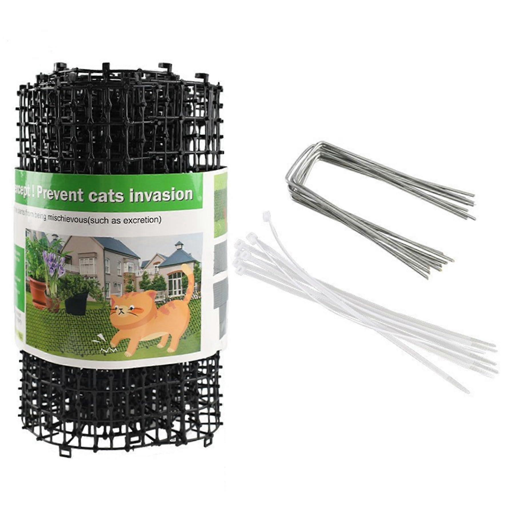 Cat Repellent Spikes, 79-Inch Weatherproof Plastic Cat Deterrent for Gardens, Soil and Trees Protection from Animals