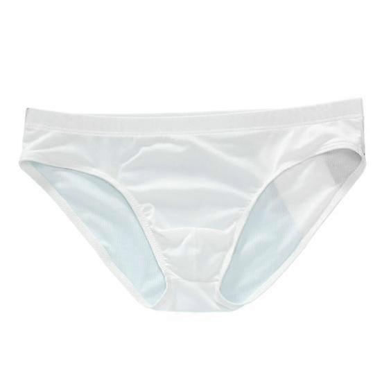 Men Briefs Low-rise Elastic Waistband Ice Briefs Solid Silk Color Ice Silk Thin Panties High Elastic Underwear