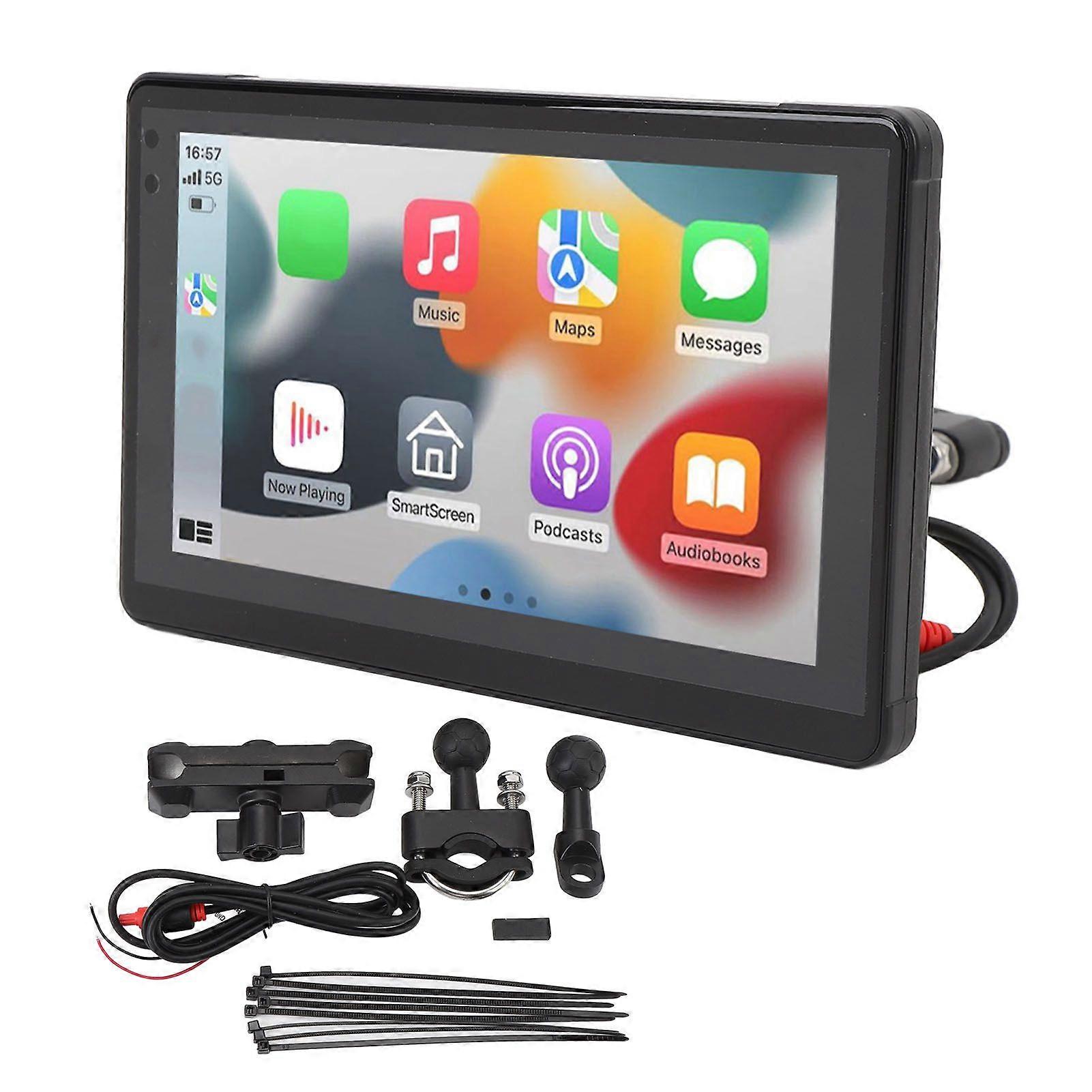 Motorrad GPS Navigation 7 Zoll IPX7 Wasserdichte drehbare Halterung Bluetooth Touchscreen GPS Navigation für Carplay für Android Auto MK84494