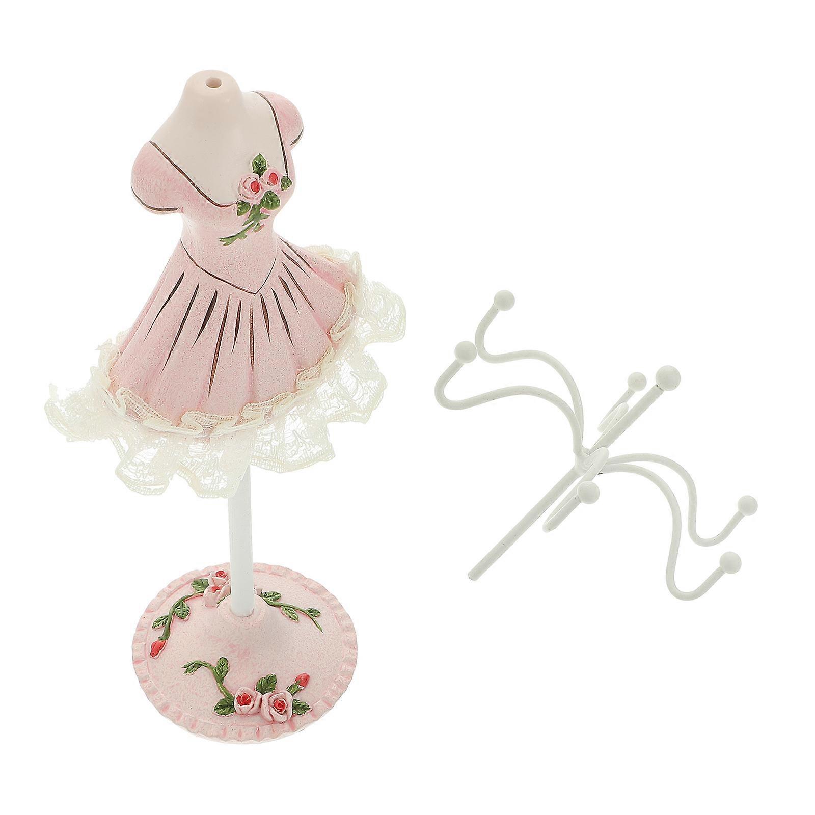 Necklace Display Holder Earring Holders For Selling Pink 25x7.5cm Jewelry Showing Rack 1Pack