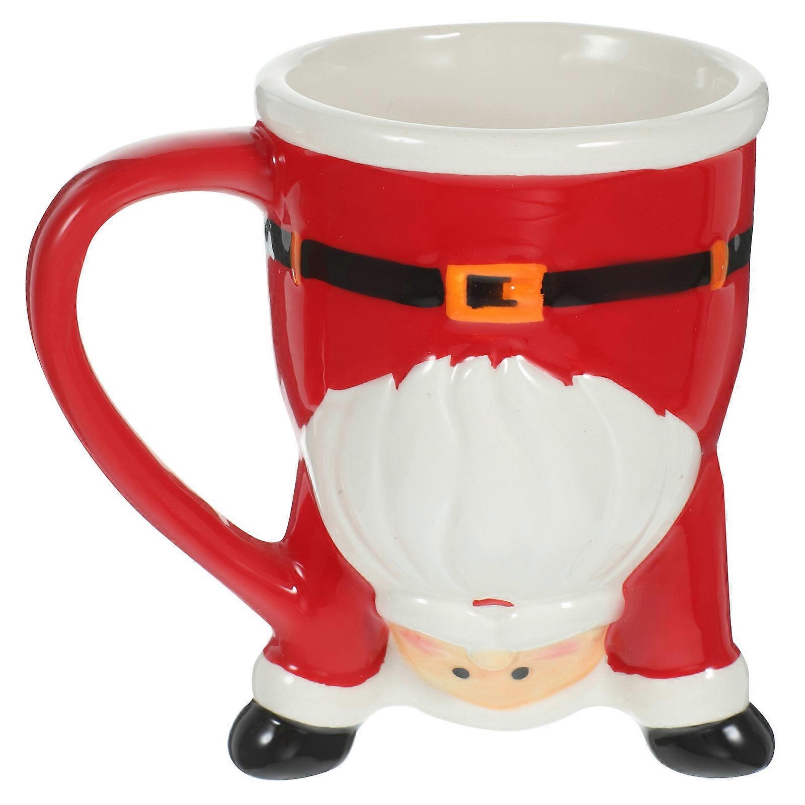 Ceramic Mug Round Practical Design Christmas Party Office Use 1Pack