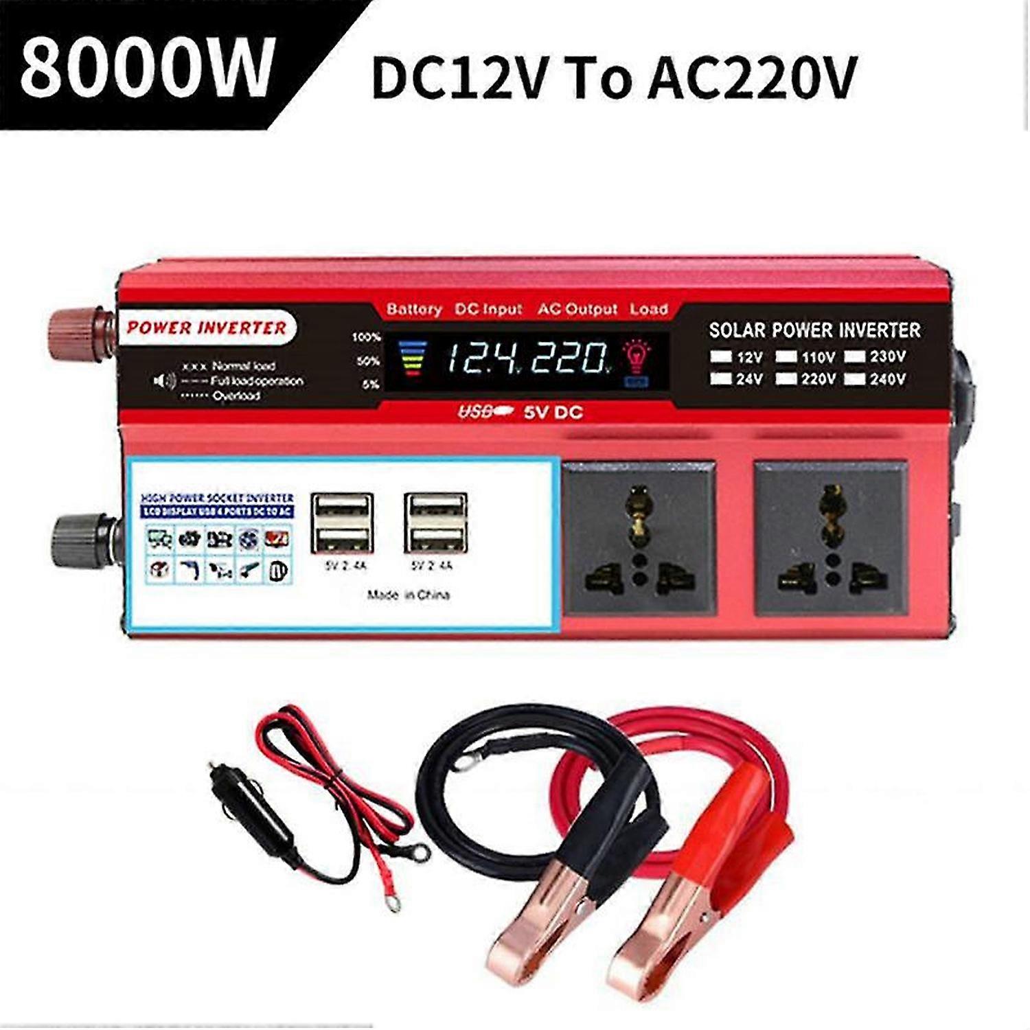 12V To 220V 10000W Power Inverter LCD Display Modified Sine Wave Solar Inverter Dual