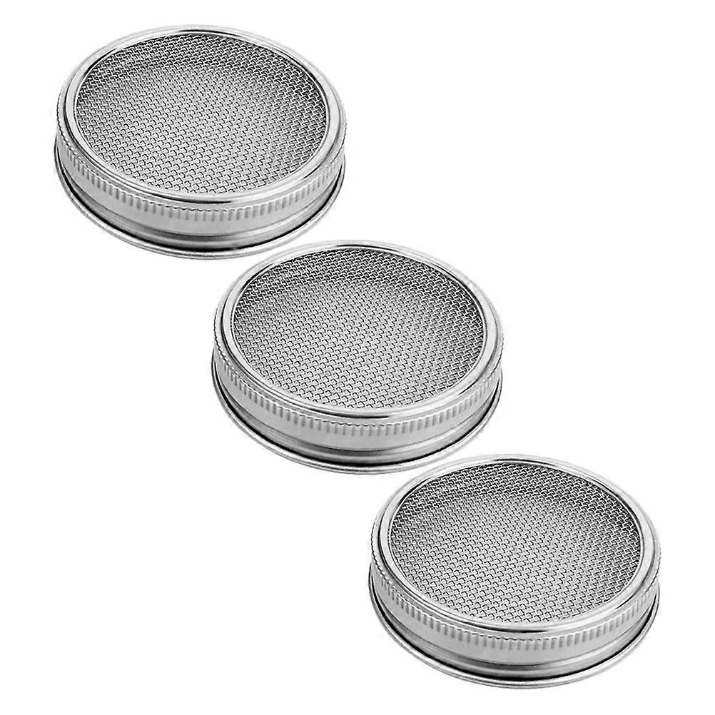 Mesh Design Sprouting Lids For Wide Mouth Jars Reusable Germination Cover 70mm 3Pcs