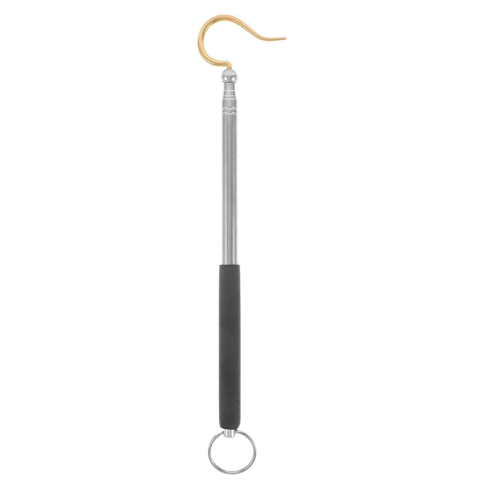 Bird Enthusiasts Telescoping Hook Pole Stainless Steel Birdcage Hanging Pole 91.00X6.30X1.50CM Adjustable Length 1Pcs